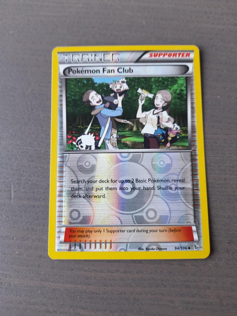 Flashfire 94/106 pokemon fan club reverse, Ophalen of Verzenden, Gebruikt, Losse kaart, Foil