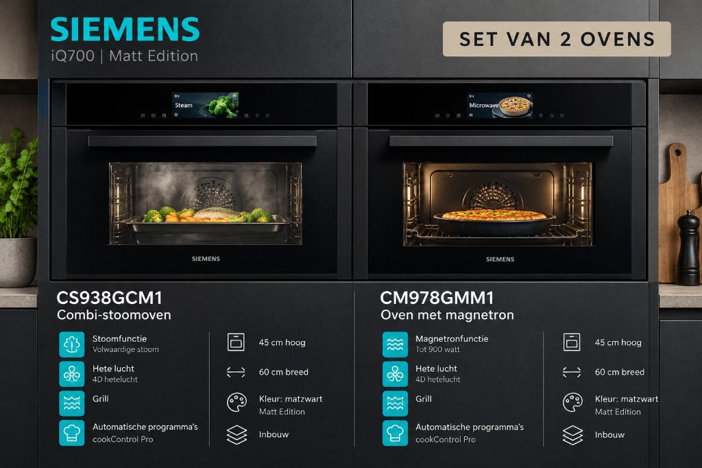 Siemens CS938GCM1 + CM978GMM1 – set van 2– nieuw in doos, 60 cm of meer, Ophalen of Verzenden, Combi-oven, Hete lucht