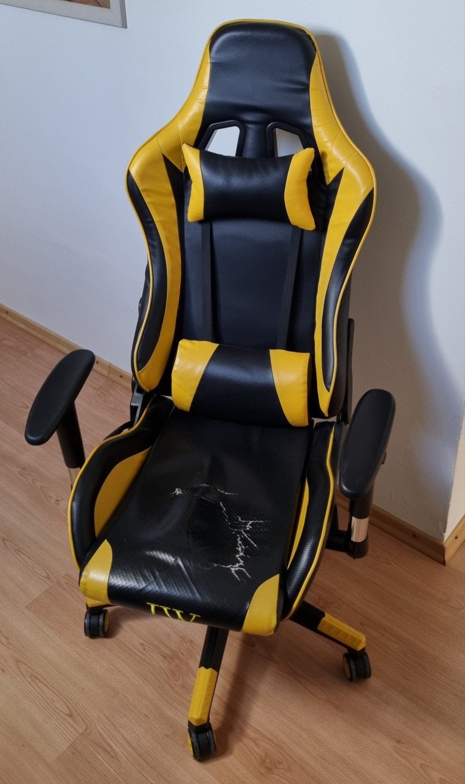 Ergonomische gamestoel zwart/geel, Huis en Inrichting, Bureaustoelen, Ophalen, Gaming bureaustoel, Gebruikt, Zwart