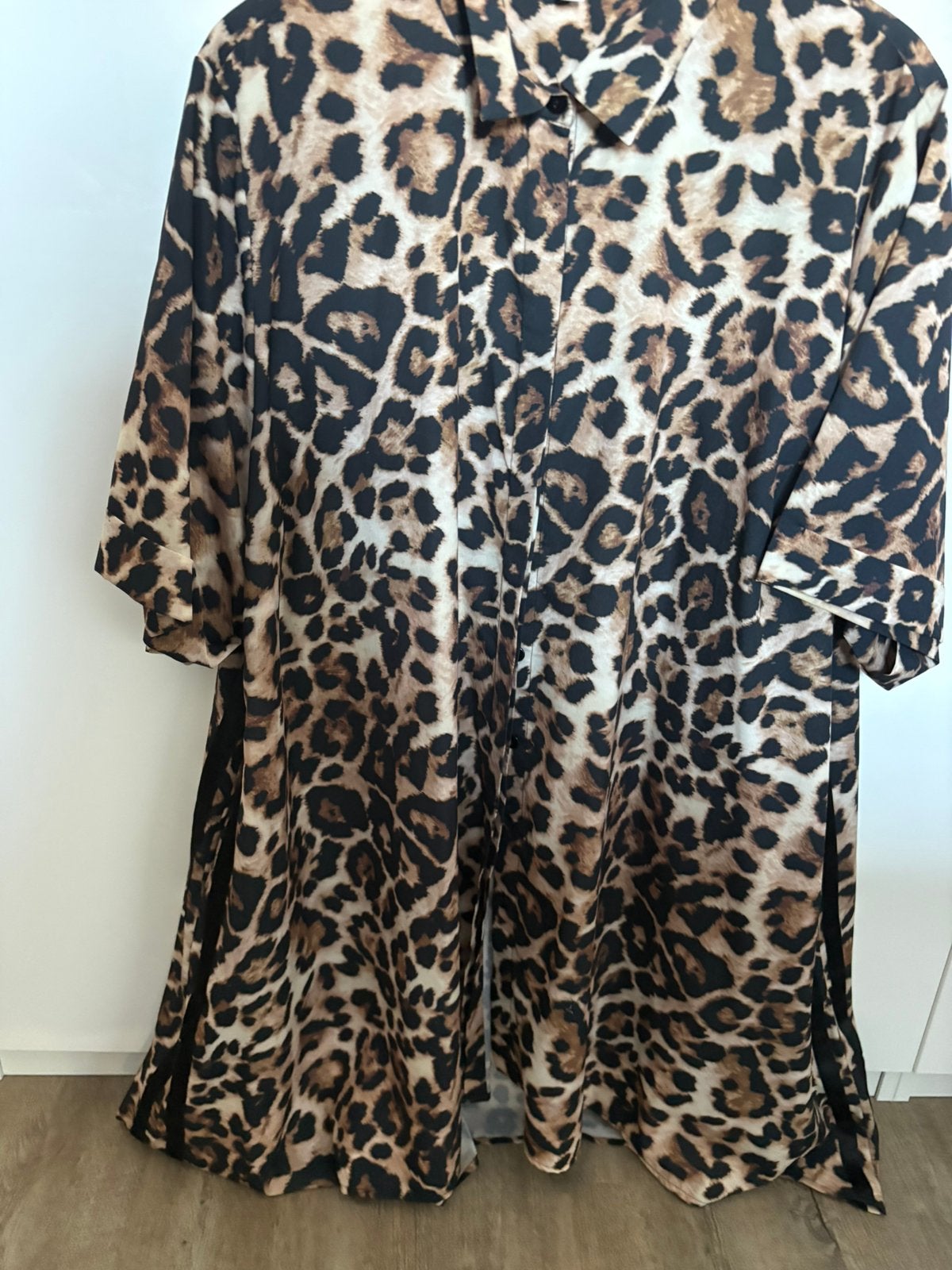 Yoek lange blouse tijger print maat + 58-60, Verzenden, Zo goed als nieuw, Zwart, Blouse of Tuniek