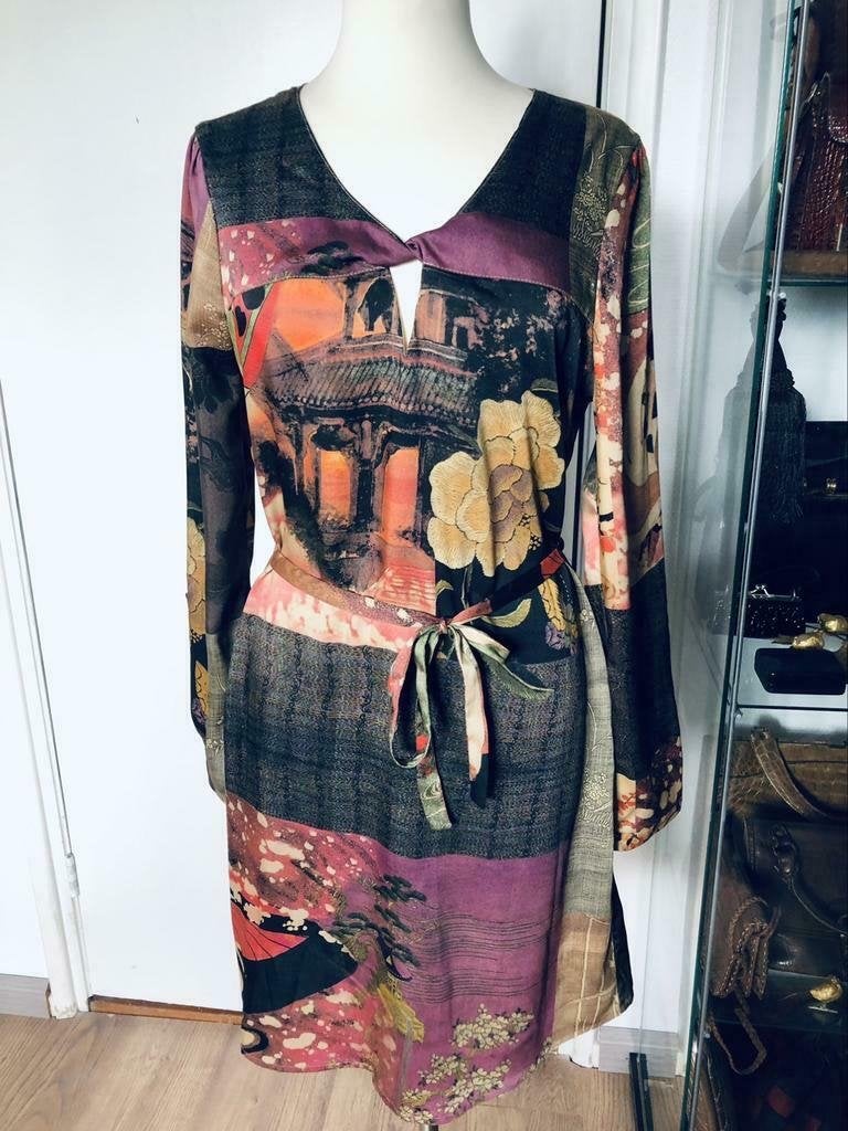 La Ligna Jurk Maat 40 met Oosterse Print, Maat 38/40 (M), Meerkleurig, Ophalen of Verzenden, Zo goed als nieuw