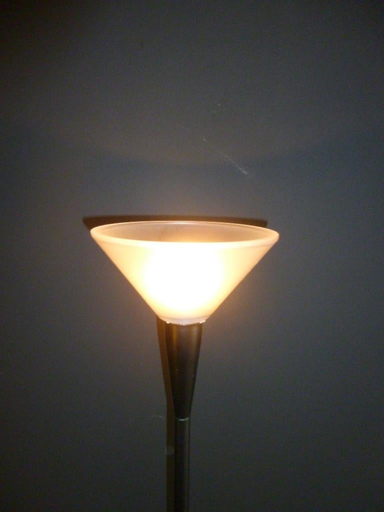 Prachtige vintage Fontana Arte Italiaans design vloerlamp, Ophalen, Gebruikt, Glas, 150 tot 200 cm