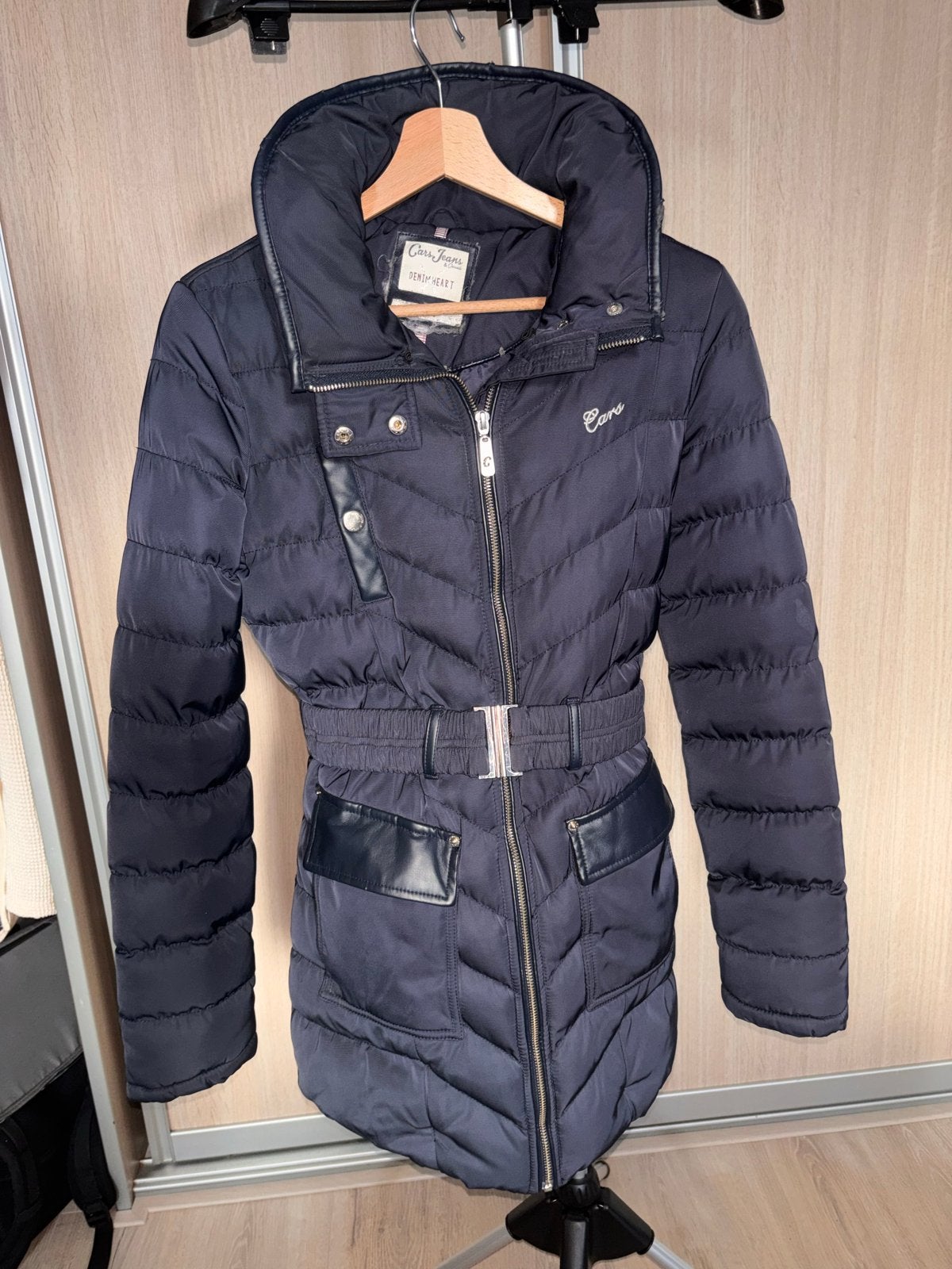 Cars Jeans Blauwe Waterdichte Jas Maat S, Ophalen of Verzenden, Gedragen, Maat 36 (S), Blauw