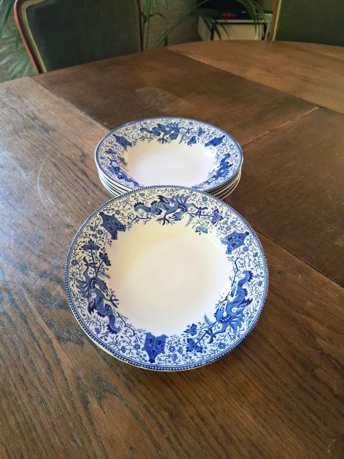 Vintage soepborden Boch 'Dragon' - set van 6, Antiek en Kunst, Ophalen of Verzenden