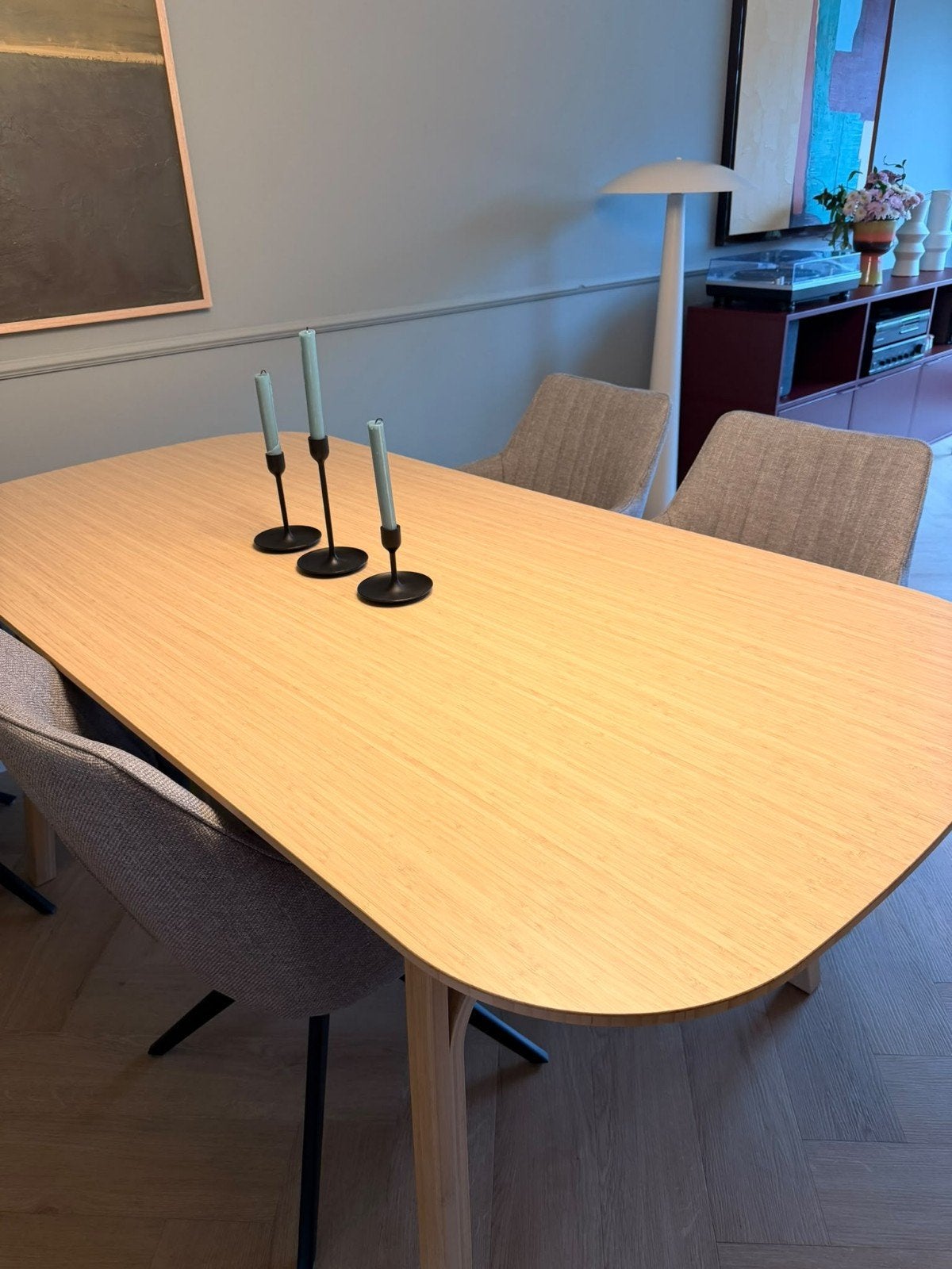 IKEA VOXLÖV Eettafel Bamboe 180x90 cm, Huis en Inrichting, Gebruikt, Modern, Scandinavisch, 150 tot 200 cm, Vier personen