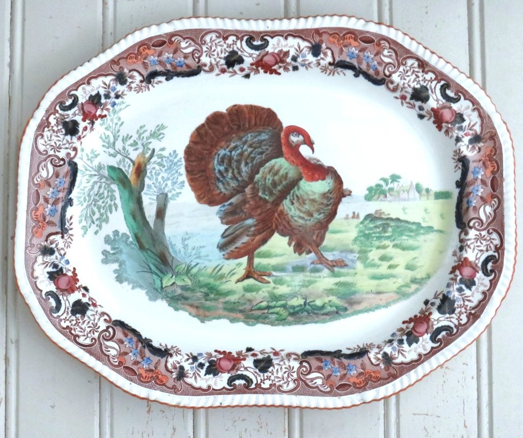 Antieke Engelse schaal Copeland Late Spode “Kalkoen” 1894, Ophalen