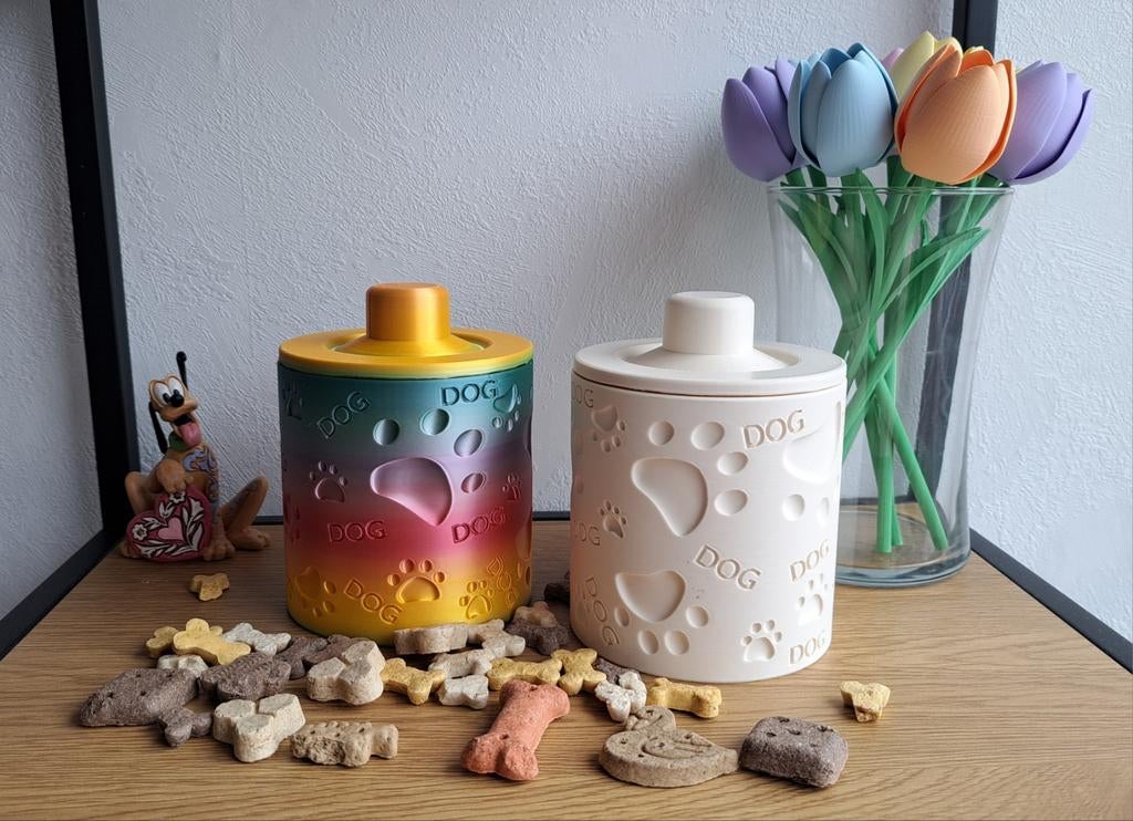 Opbergbus voor hondenkoekjes. 3d geprint. Vele kleuren!, Ophalen of Verzenden, Nieuw