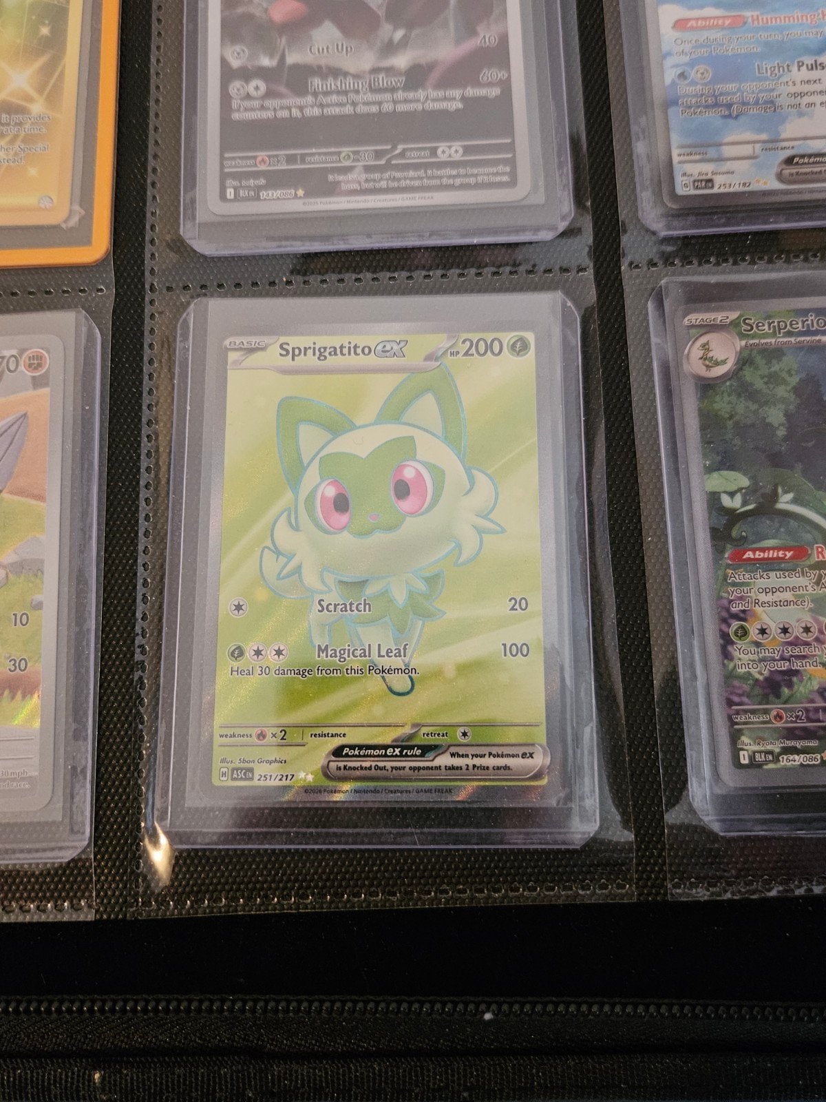 Pokemon Sprigatito ex 251/217 Ascended Heroes, Ophalen of Verzenden, Zo goed als nieuw, Losse kaart, Foil