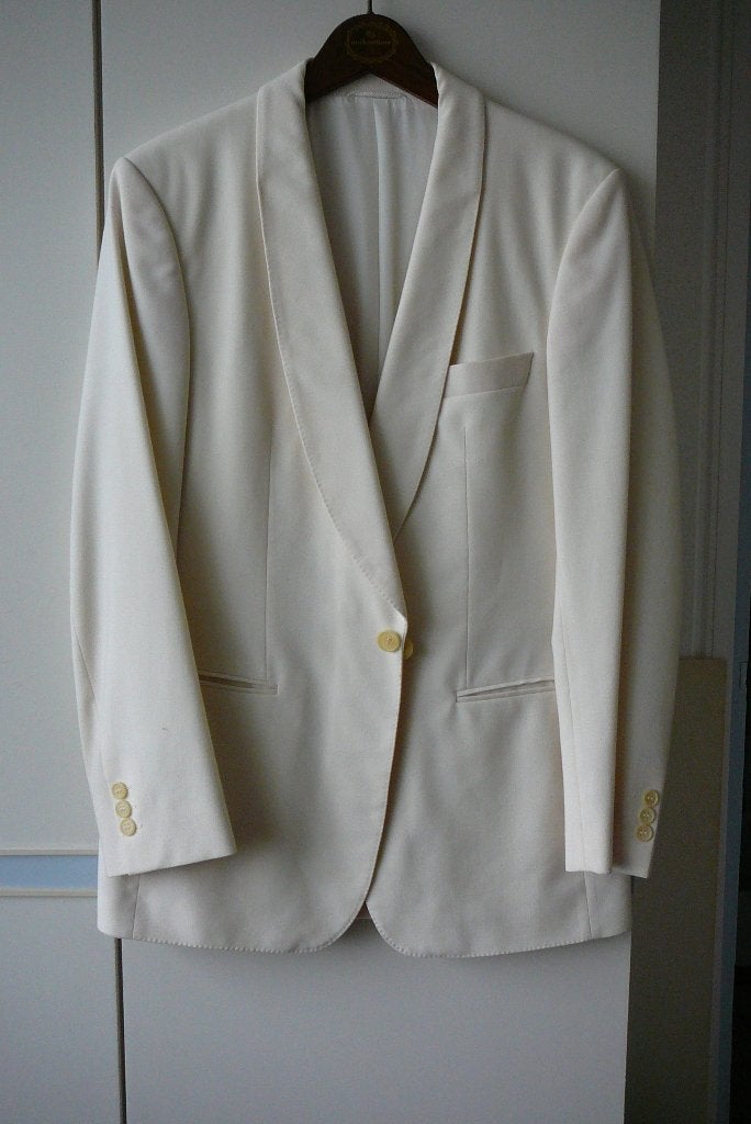 Colbert smoking   off white  maat 48/50  zgan   30 euro, Ophalen of Verzenden, Zo goed als nieuw, Maat 48/50 (M), Wit