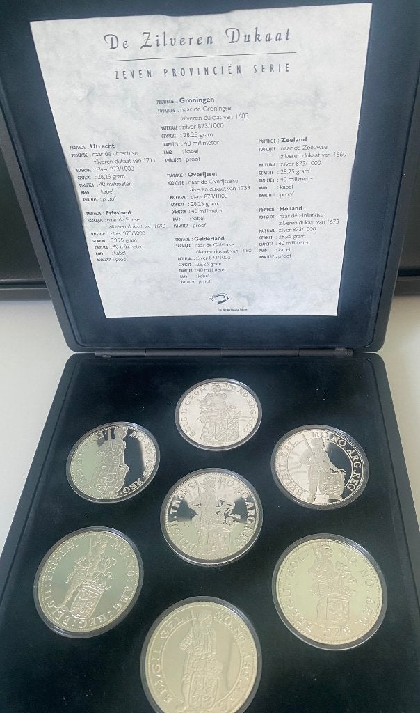 Zilveren Dukatenset "Zeven Provinciën" (1994-2000), Ophalen of Verzenden, Zilver