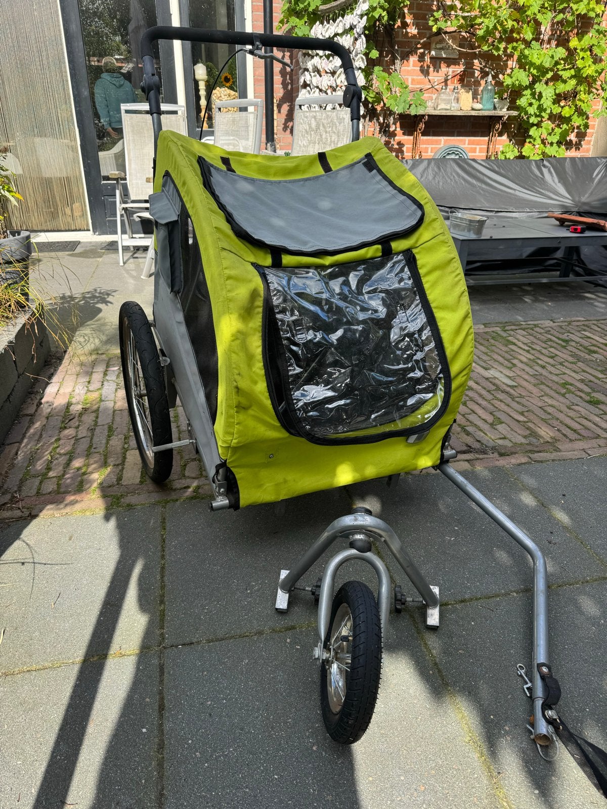 Hondenfietskar en wandelwagen voor (middel)grote hond, Ophalen, Gebruikt, Vering, 20 tot 40 kg