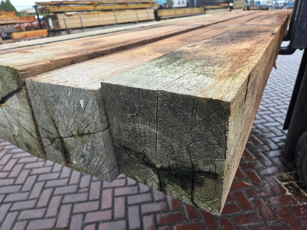 5 Hardhouten palen / balken 20x20 cm - 4.00 m lang- nr: HB51, Ophalen, 250 cm of meer, Balken, Hardhout