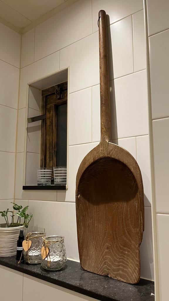 Vintage houten graanschep / meelschep, Ophalen