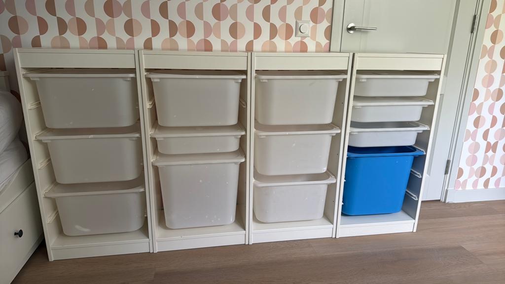 4 IKEA Trofast kasten wit €10,- per stuk 46x30x94 cm, Ophalen, Gebruikt, Kast