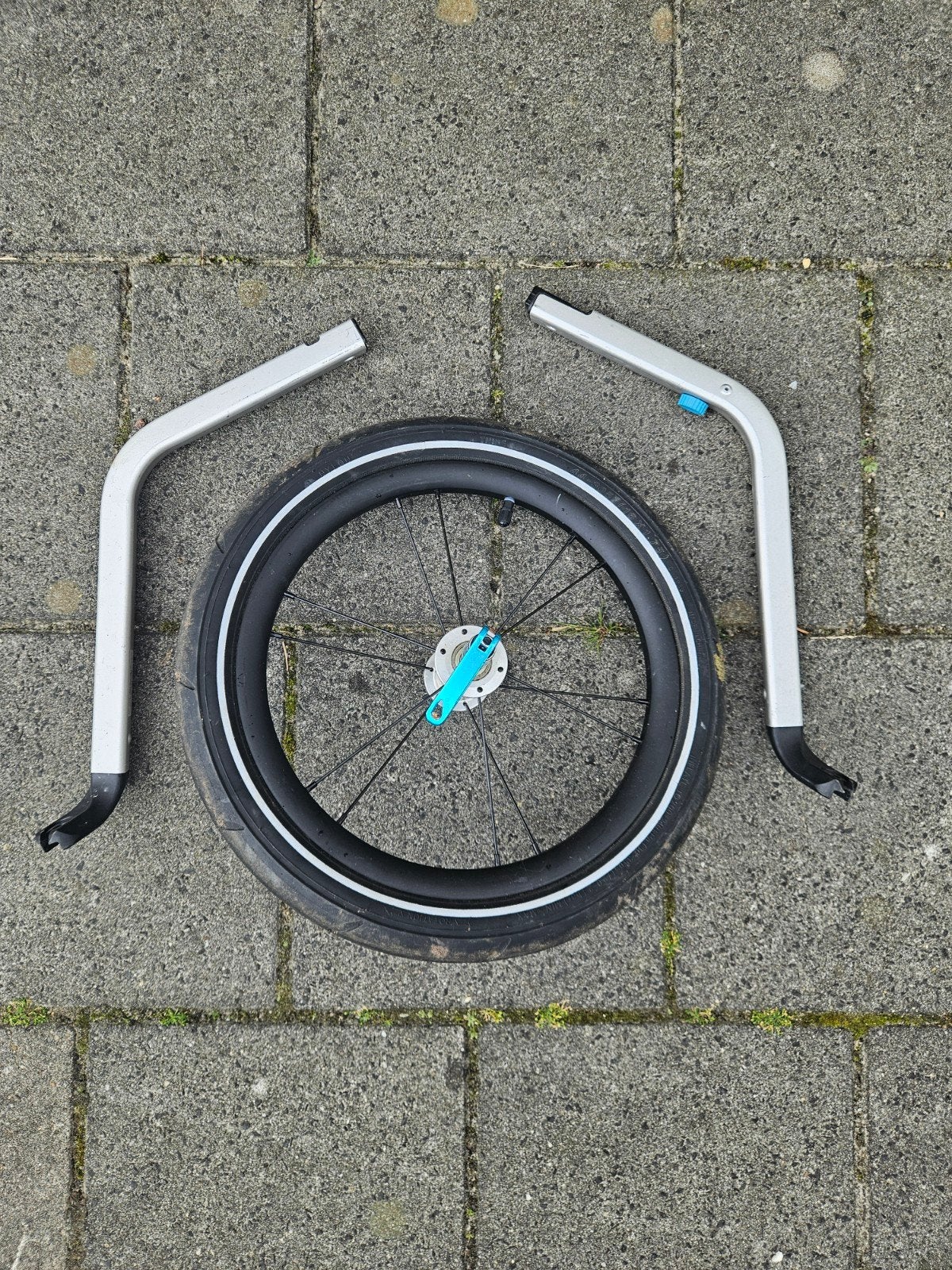 Thule Jogging Kit  (van Cab 2), Fietsen en Brommers, Fietsonderdelen, Gebruikt, Onbekend, Kinderfiets, Aluminium