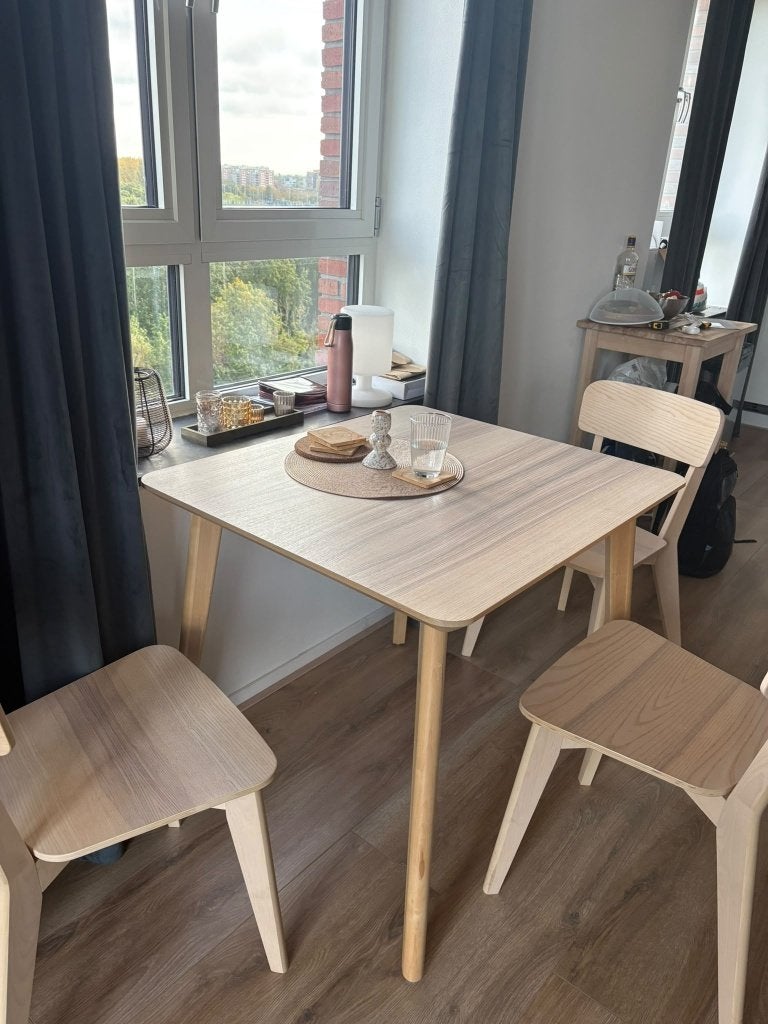 Eettafel met stoelen, Huis en Inrichting, Ophalen, Overige materialen, Gebruikt, 50 tot 100 cm