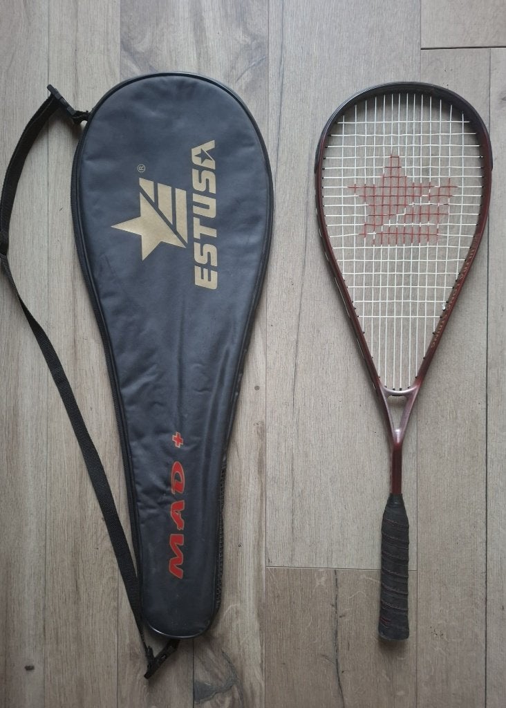 ESTUSA MAD+ squash racket, Ophalen of Verzenden, Zo goed als nieuw, Racket, Met hoes