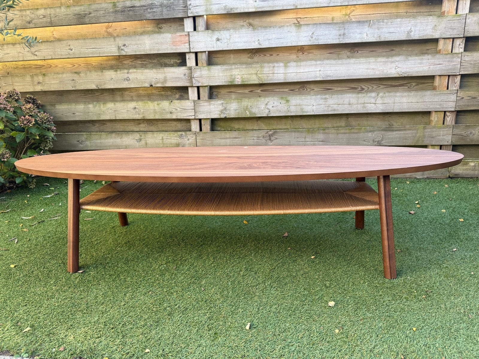 IKEA STOCKHOLM salontafel walnoot – ovaal, Ophalen, 50 tot 100 cm, Zo goed als nieuw, 150 tot 200 cm