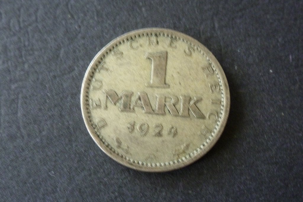 Duitsland - mooie oude 1 mark zilver 1924 - 5 gram 0.500 ag, Ophalen of Verzenden, Duitsland, Zilver