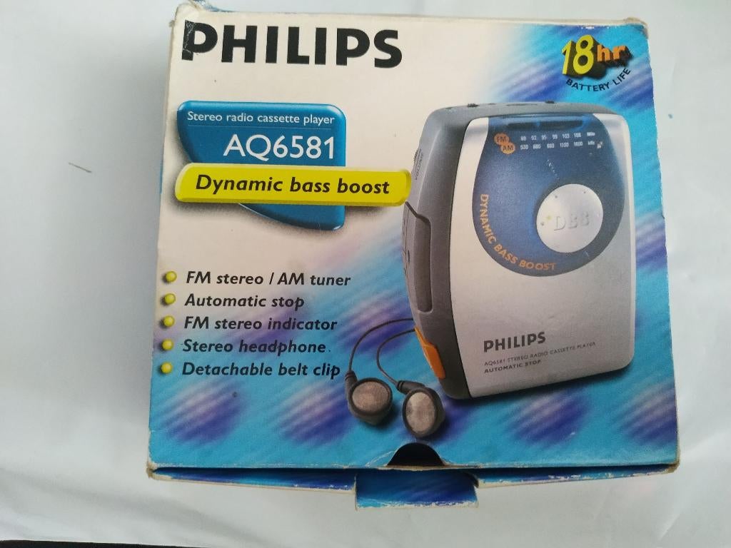 Walkman Philips AQ6581 Stereo-radio-cassettespeler, Ophalen of Verzenden, Walkman