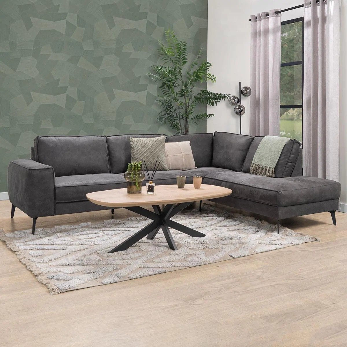 Haco hoekbank Chaise Longue type Manchester 290x210cm  Nieuw, Ophalen, 250 tot 300 cm, Leer, Nieuw