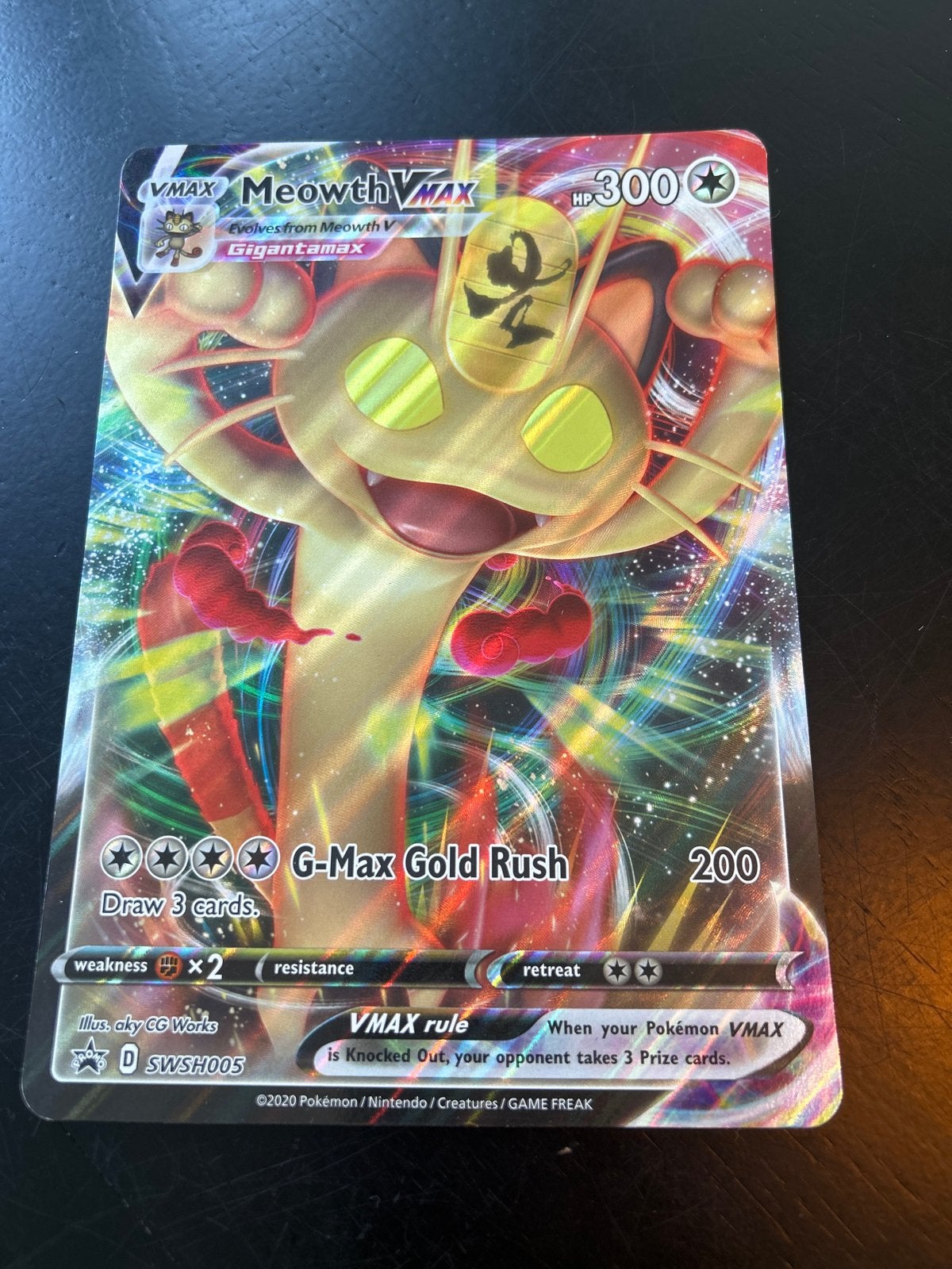 Jumbo Kaart Meowth VMAX Pokémon Kaart, Ophalen of Verzenden, Zo goed als nieuw, Losse kaart
