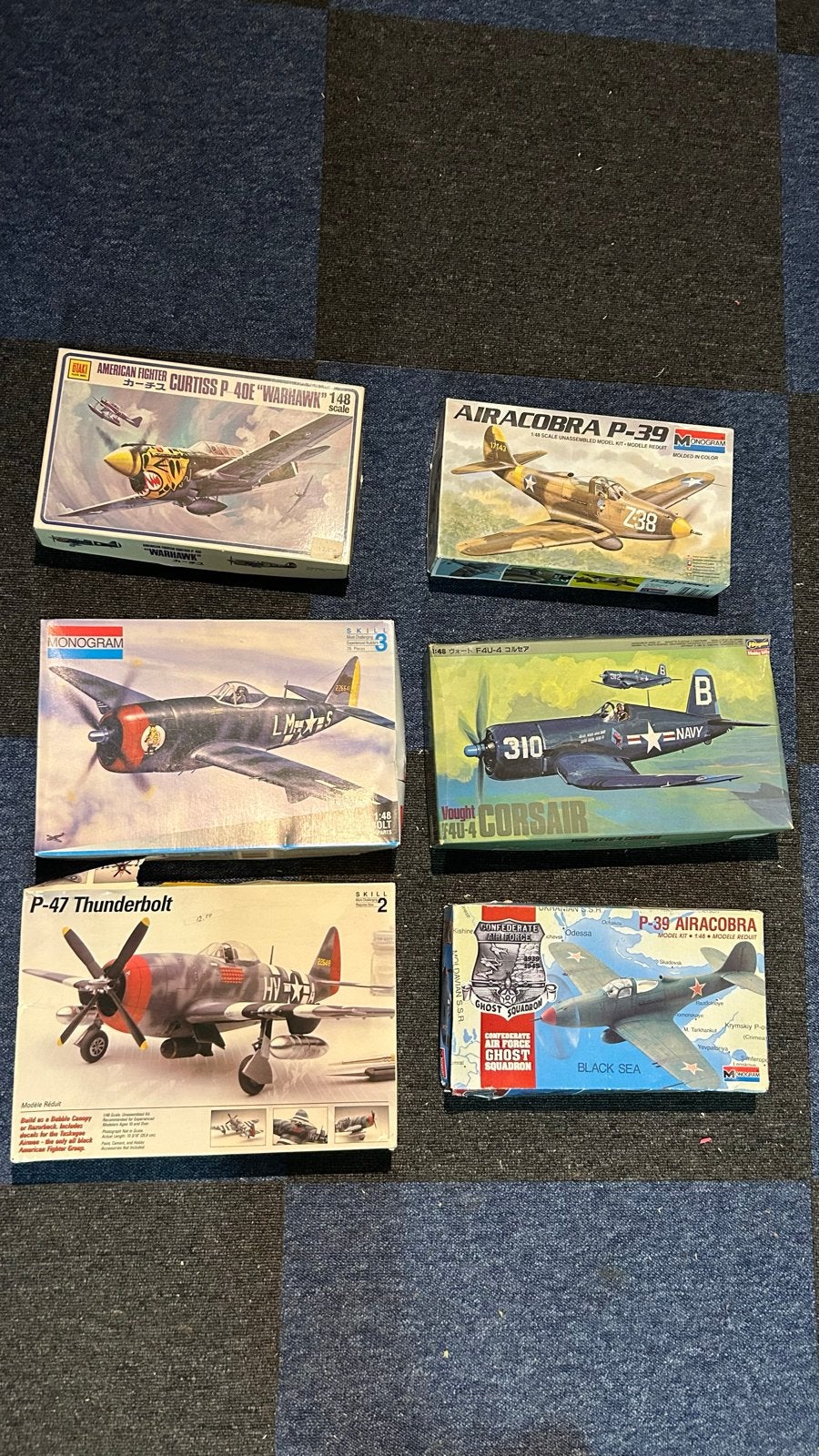6x 1:48 Tweede Wereldoorlog Jagers Modelbouw Kits, Overige merken, Nieuw, Ophalen of Verzenden, Groter dan 1:72