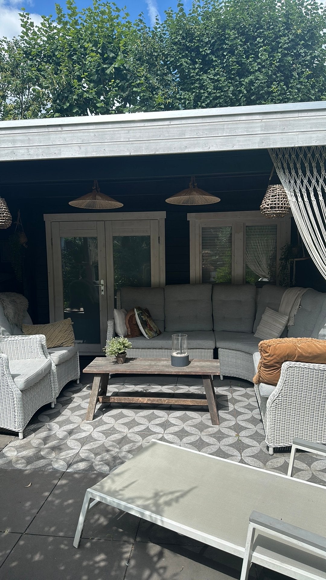 Intenso hoek tuinset met twee fauteuils, Tuin en Terras, Overkappingen, Ophalen, Zo goed als nieuw, Veranda