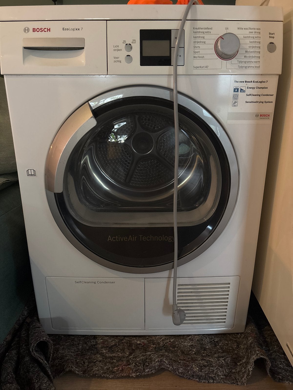Bosch EcoLogixx 7 wasdroger met mankement, Ophalen, Niet werkend, Condens, Energieklasse A of zuiniger