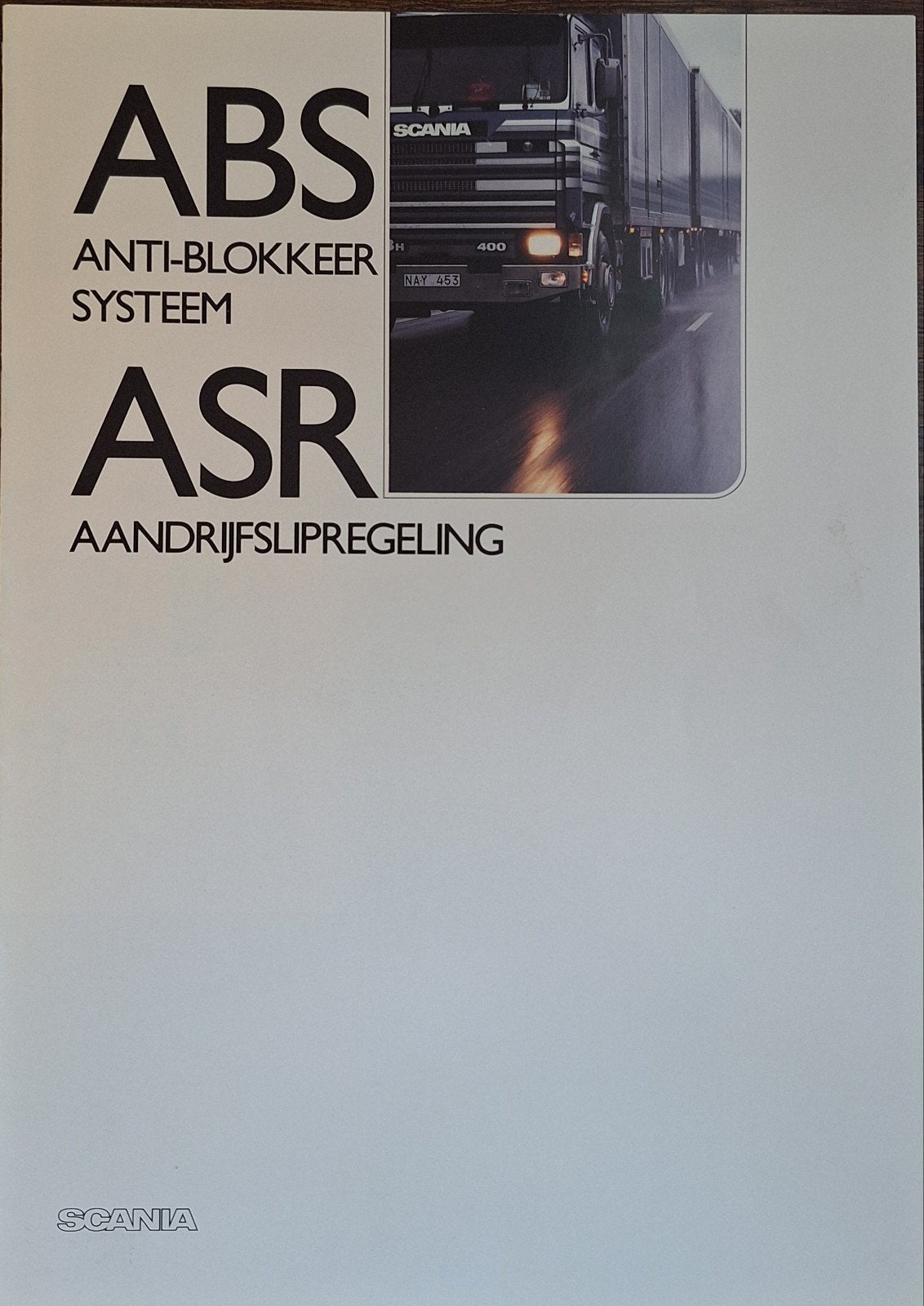 Scania ABS ASR brochure - Anti-Blokkeer Systeem, Ophalen of Verzenden, Gelezen, Overige merken, Scania