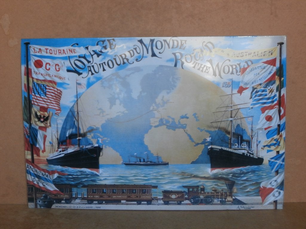 Reclamebord Voyage autour du monde bord mancave bar 60x40cm, Ophalen of Verzenden, Zo goed als nieuw, Reclamebord