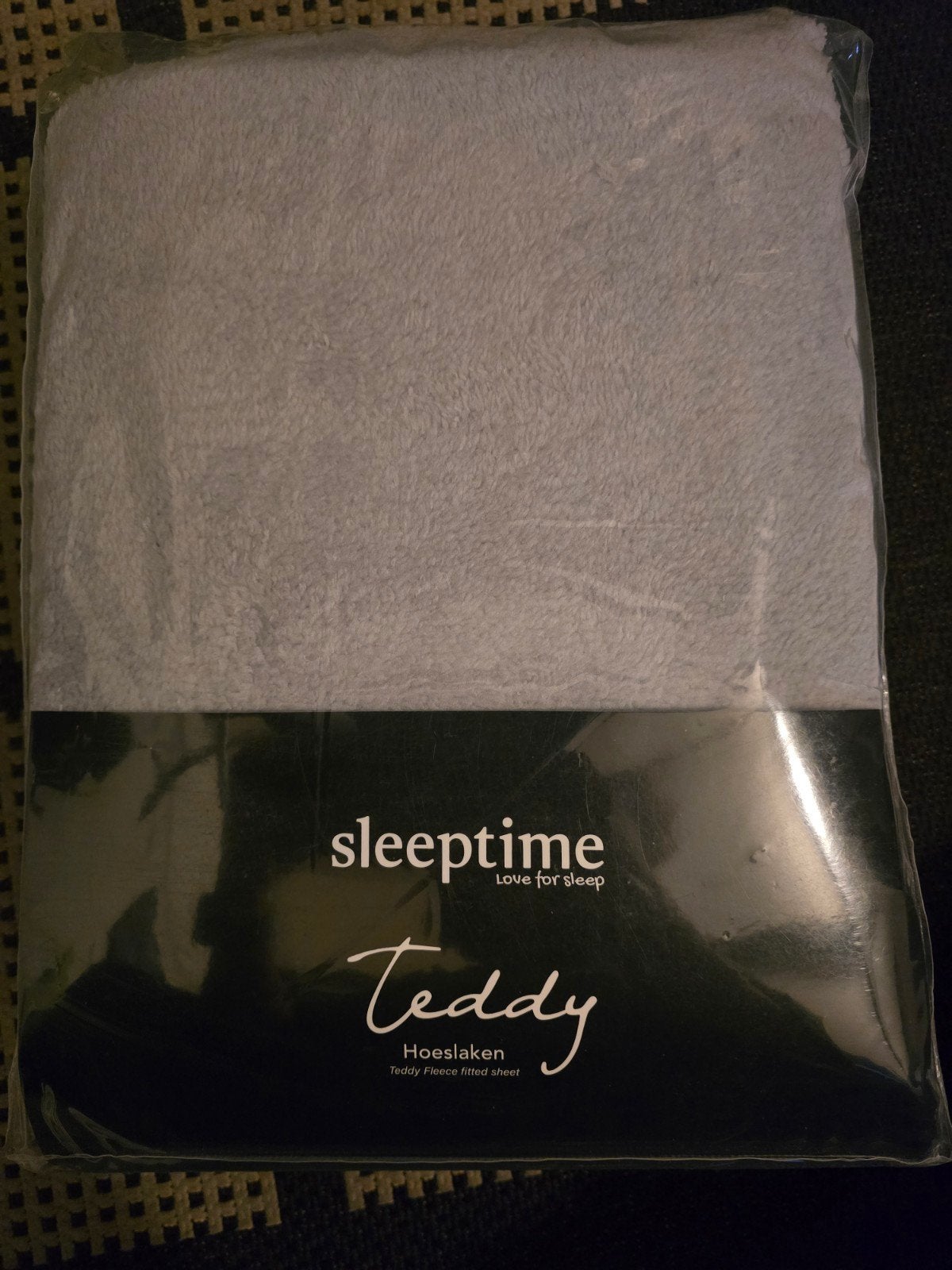Sleeptime Teddy Hoeslaken Grijs - Nieuw in verpakking, Hoeslaken of Sloop, Nieuw, Ophalen of Verzenden, Overige merken