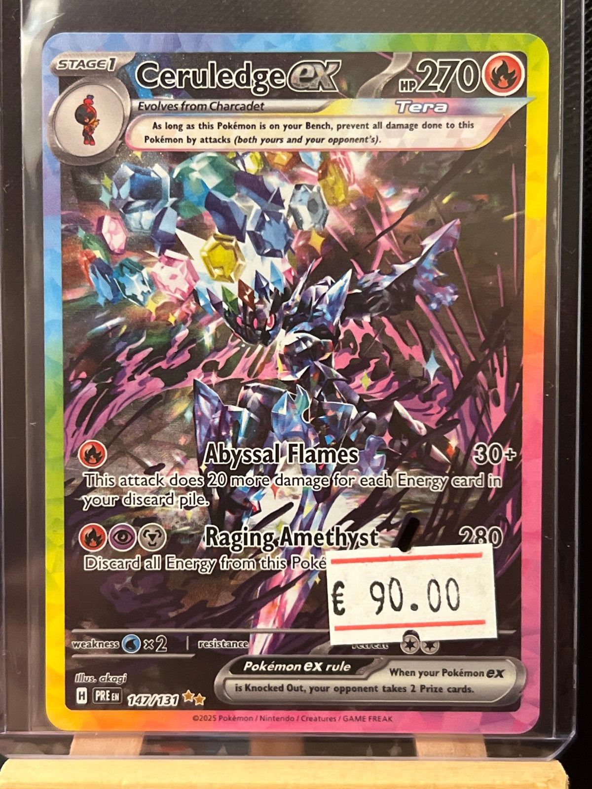 Ceruledge ex Tera Pokémon kaart 147/131, Ophalen of Verzenden, Zo goed als nieuw, Losse kaart