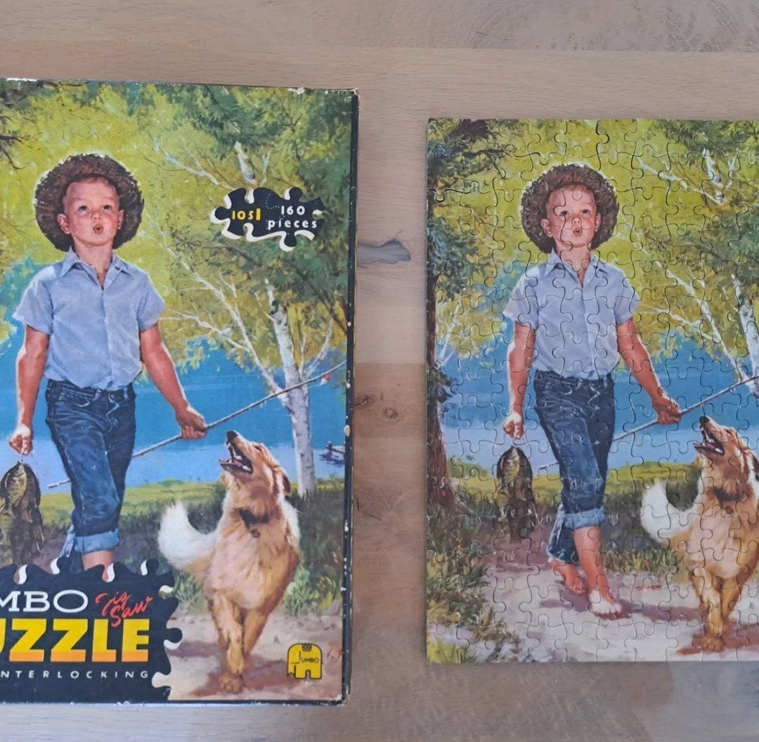 Vintage kinderpuzzel Jumbo jig saw 160 stukjes compleet, Ophalen of Verzenden, Meer dan 50 stukjes, 6 jaar of ouder