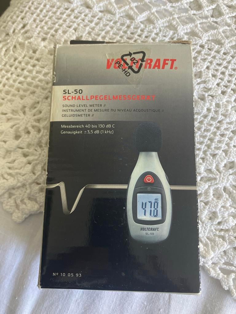 Voltcraft SL-50 Geluidsmeter - Nauwkeurige Decibelmeter, Doe-het-zelf en Verbouw, Ophalen, Zo goed als nieuw, Geluid