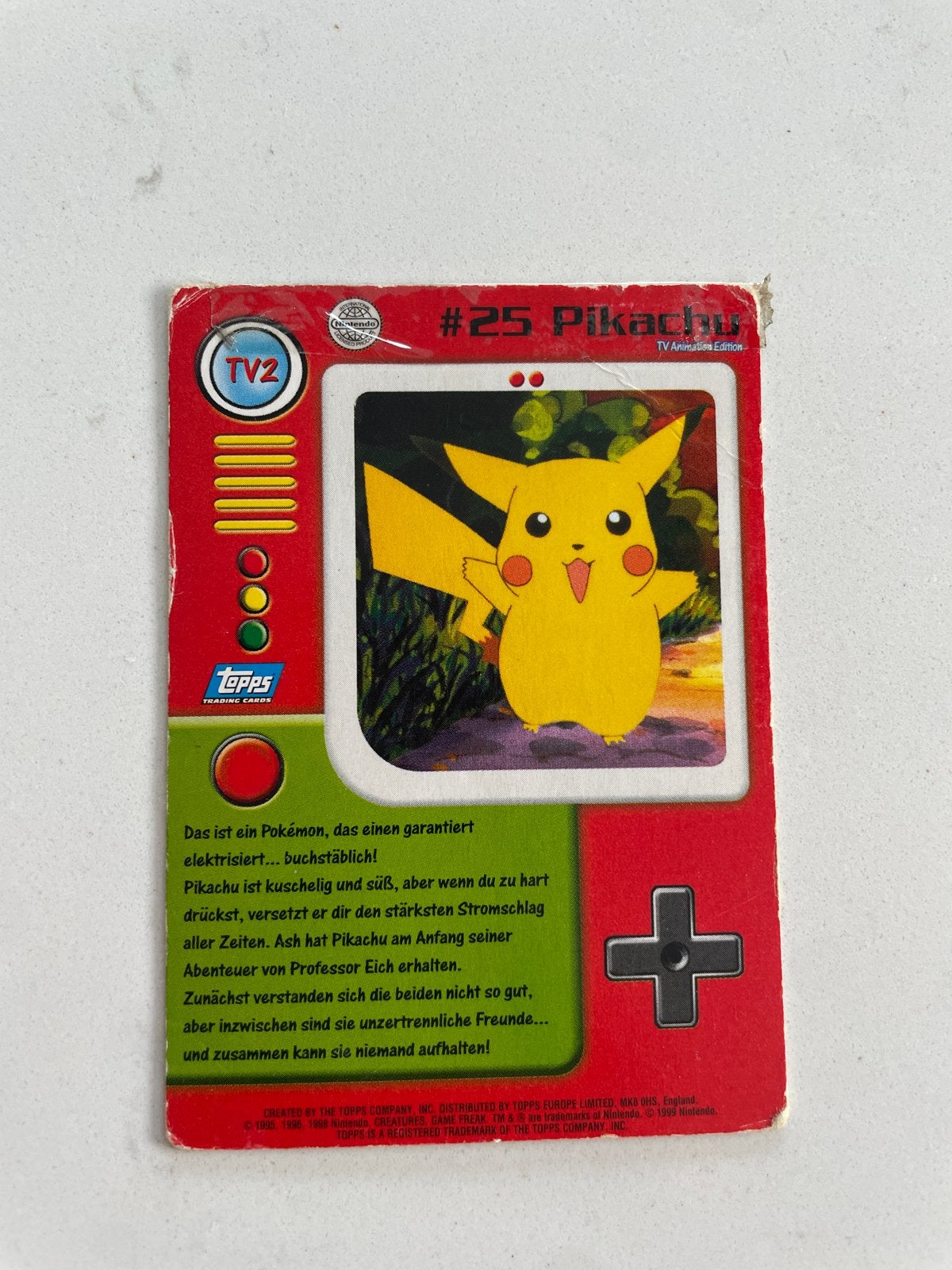 Pikachu Topps TV2 #25 Pokémon kaart, Hobby en Vrije tijd, Verzamelkaartspellen | Pokémon, Ophalen, Gebruikt, Losse kaart