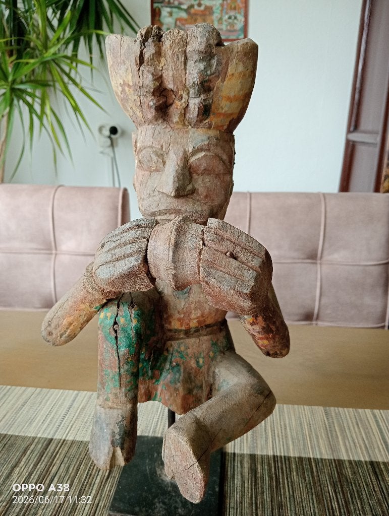groot houten beeld uit Rajasthan, India, rond 1900, Overige onderwerpen, Ophalen of Verzenden, 20 - 50 cm, Beeld