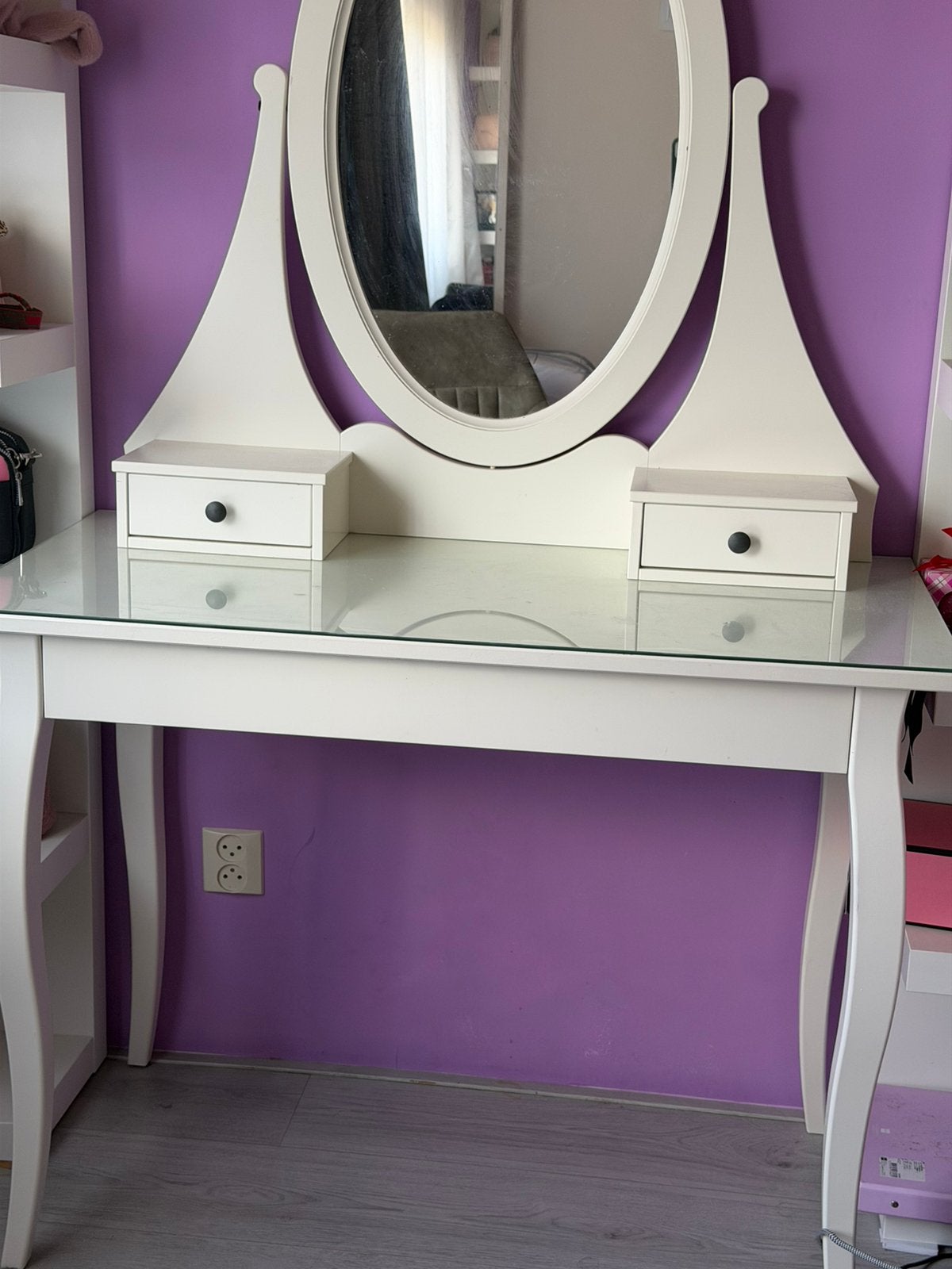 IKEA Hemnes Kaptafel met spiegel en lades, Ophalen, Zo goed als nieuw, 50 tot 100 cm, Minder dan 100 cm