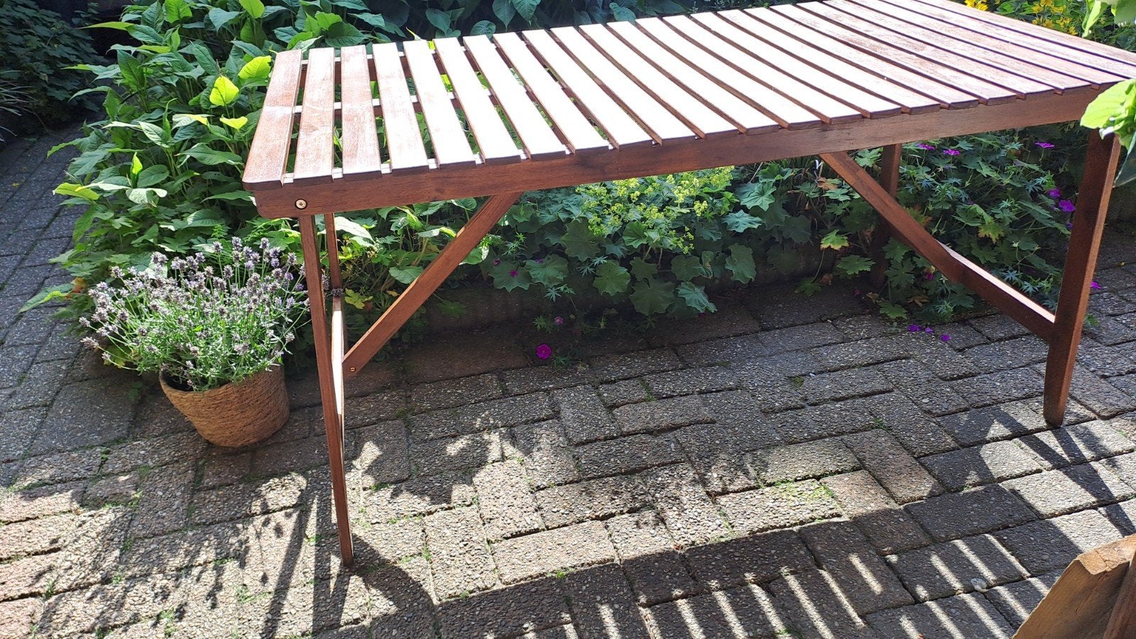 Tuintafel hout, Ophalen, Gebruikt, Hout
