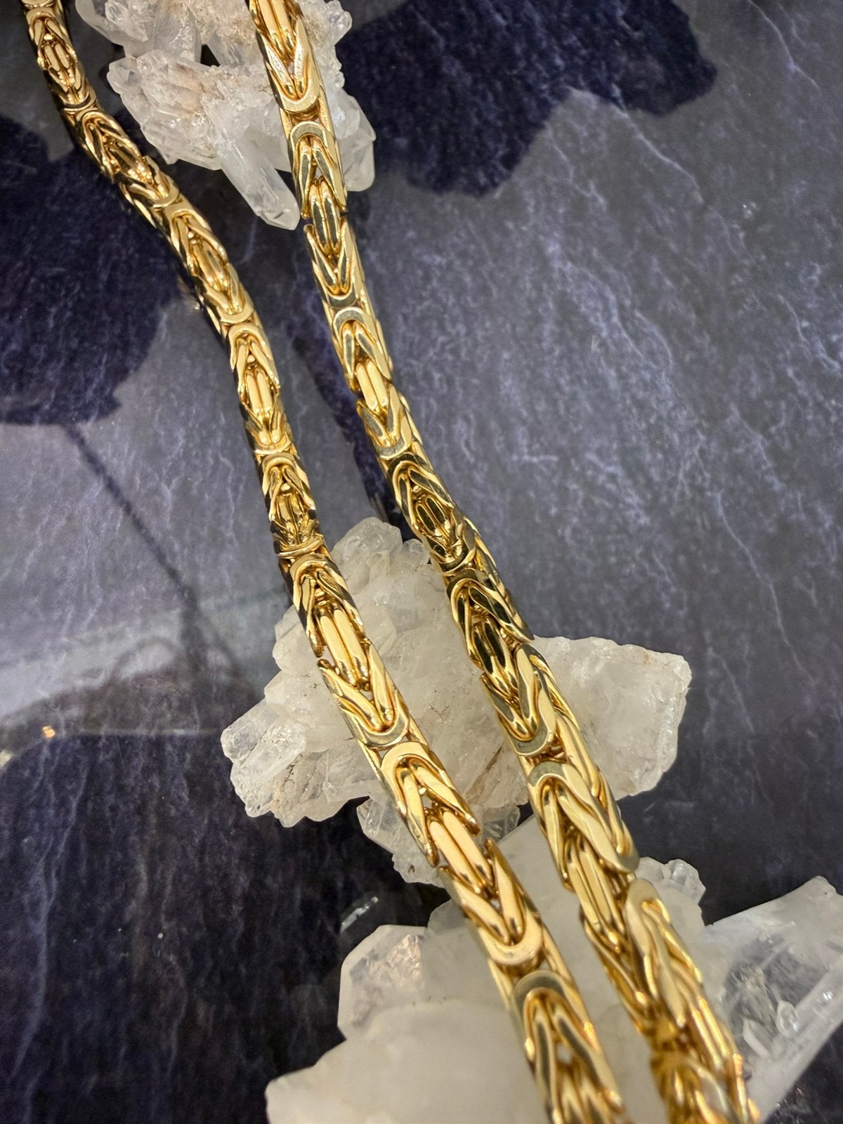 Prachtige 14k gouden massieve koningsketting 72 cm 4.3 mm, Ophalen of Verzenden, Nieuw, Goud
