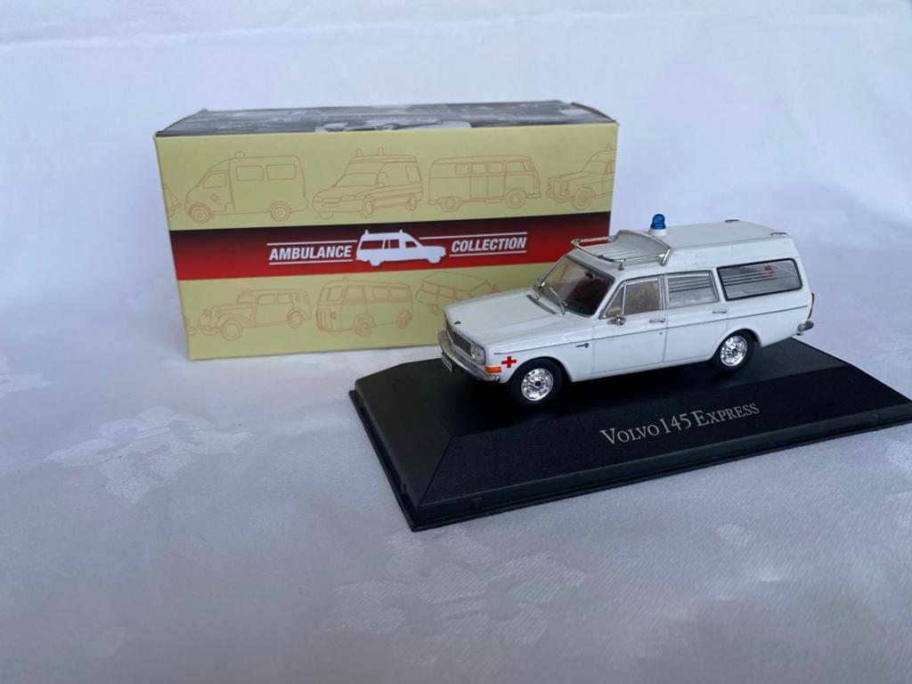 Volvo 145 Express Miniatuur Ambulance Inclusief Doos, Overige merken, 1:50 of kleiner, Auto, Ophalen of Verzenden