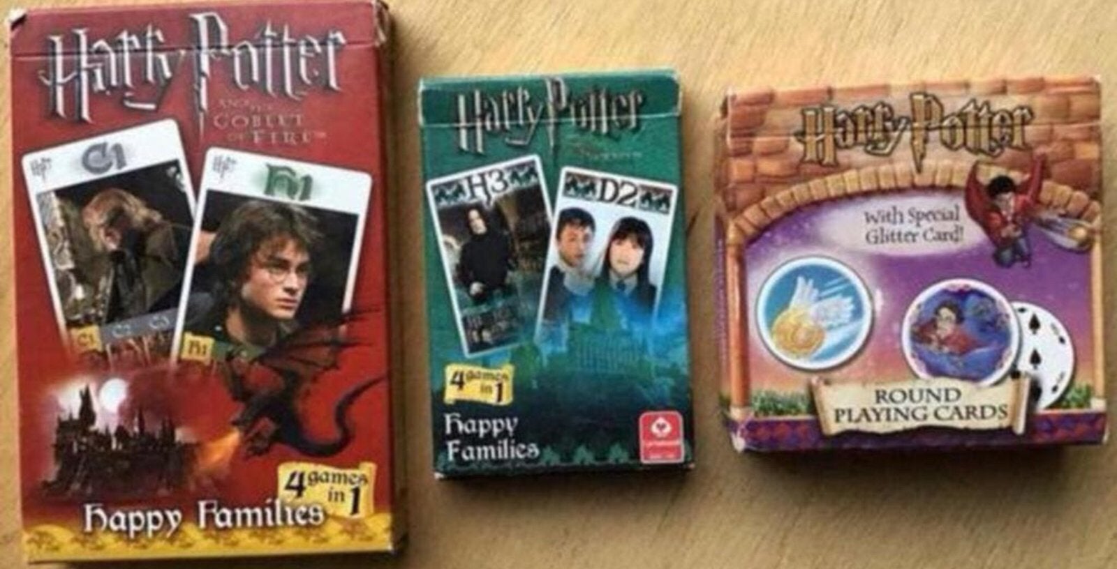 Harry Potter kaartspel (3x) - vanaf 4 jaar - ZGAN, Ophalen of Verzenden, Zo goed als nieuw, Spel