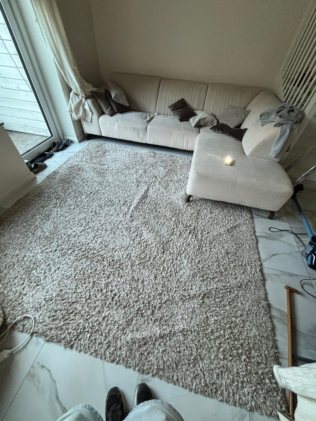 Gratis afhalen vloerkleed 250x250 cm, Ophalen, Gebruikt, Beige, 150 tot 200 cm