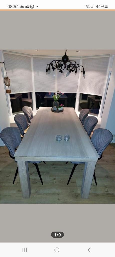 Mooie massief eiken eettafel, Ophalen, 200 cm of meer, 50 tot 100 cm, Zo goed als nieuw