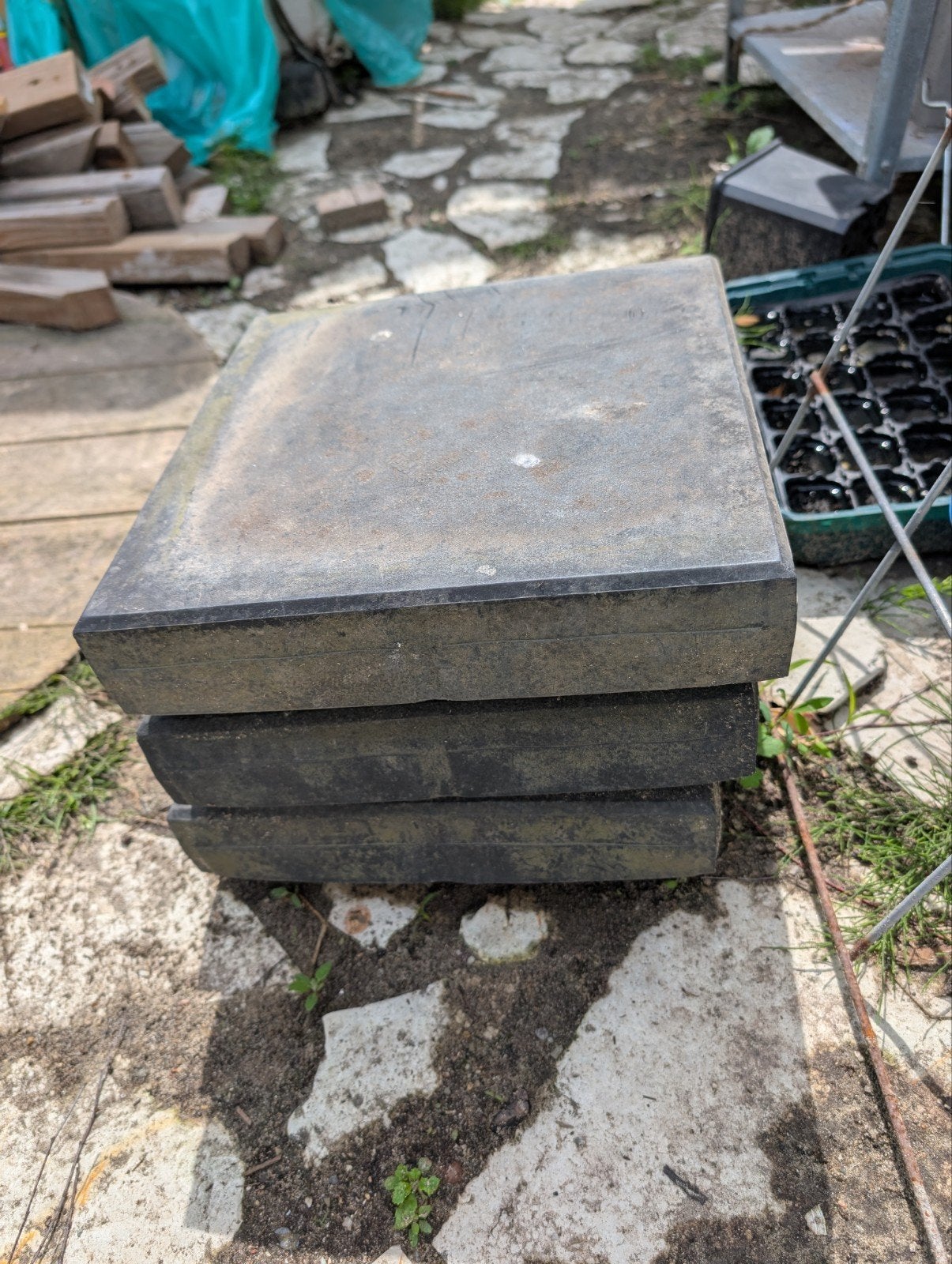 3 rubberen tegels voor onder speeltoestel, Ophalen, Gebruikt, Overige typen, Rubber