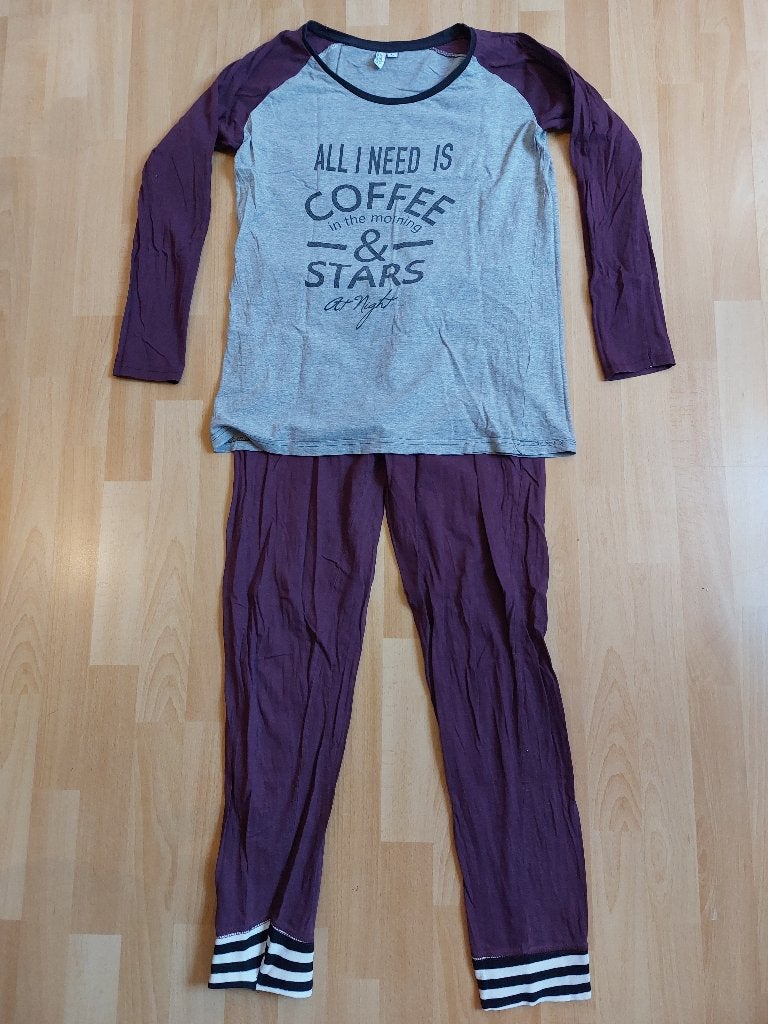 Paars/grijze pyjama, Kleding | Dames, Ophalen of Verzenden, Gedragen, Maat 38/40 (M)