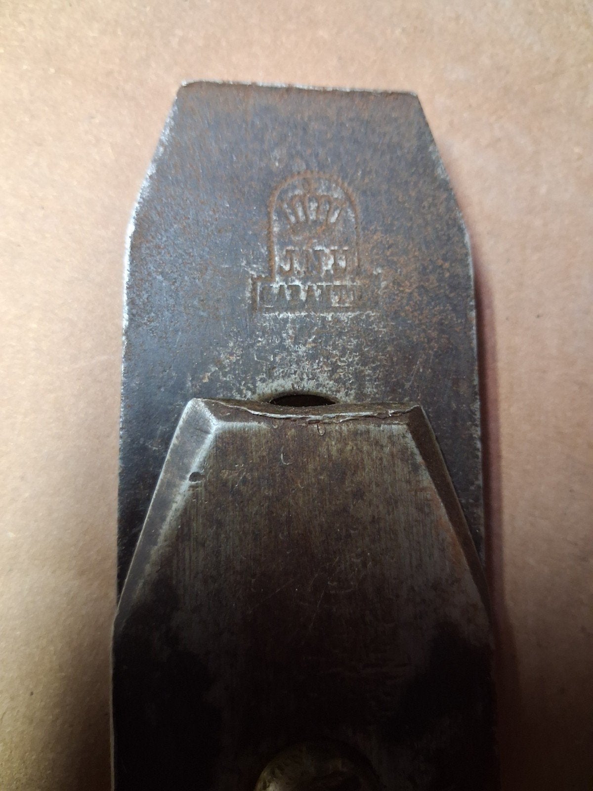 Vintage houten Rijschaaf met metalen blad, Antiek en Kunst, Ophalen of Verzenden