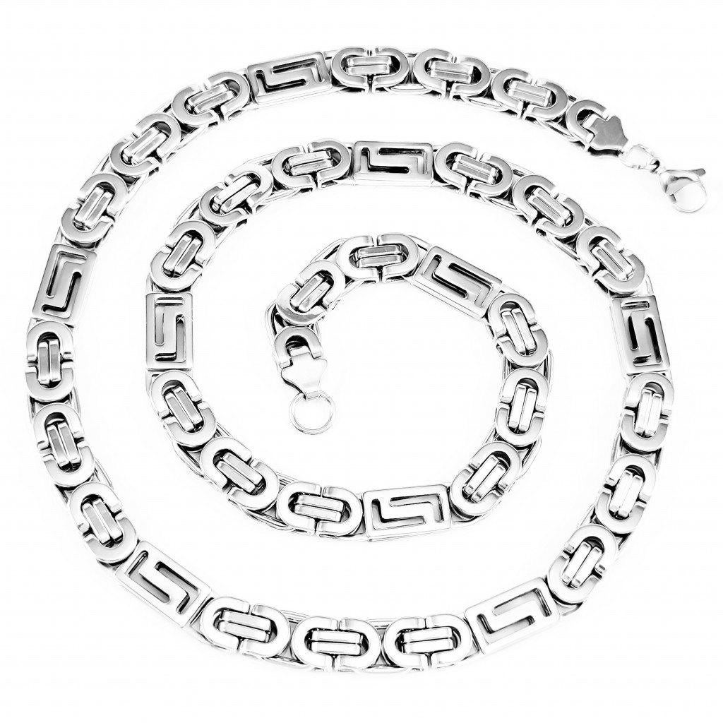 60cm, 8mm Heren Koningsketting Platte RVS Schakelketting, Sieraden, Tassen en Uiterlijk, Kettingen, Overige materialen, Birgitta-Gracht 33, 6465 EL Kerkrade, Nederland