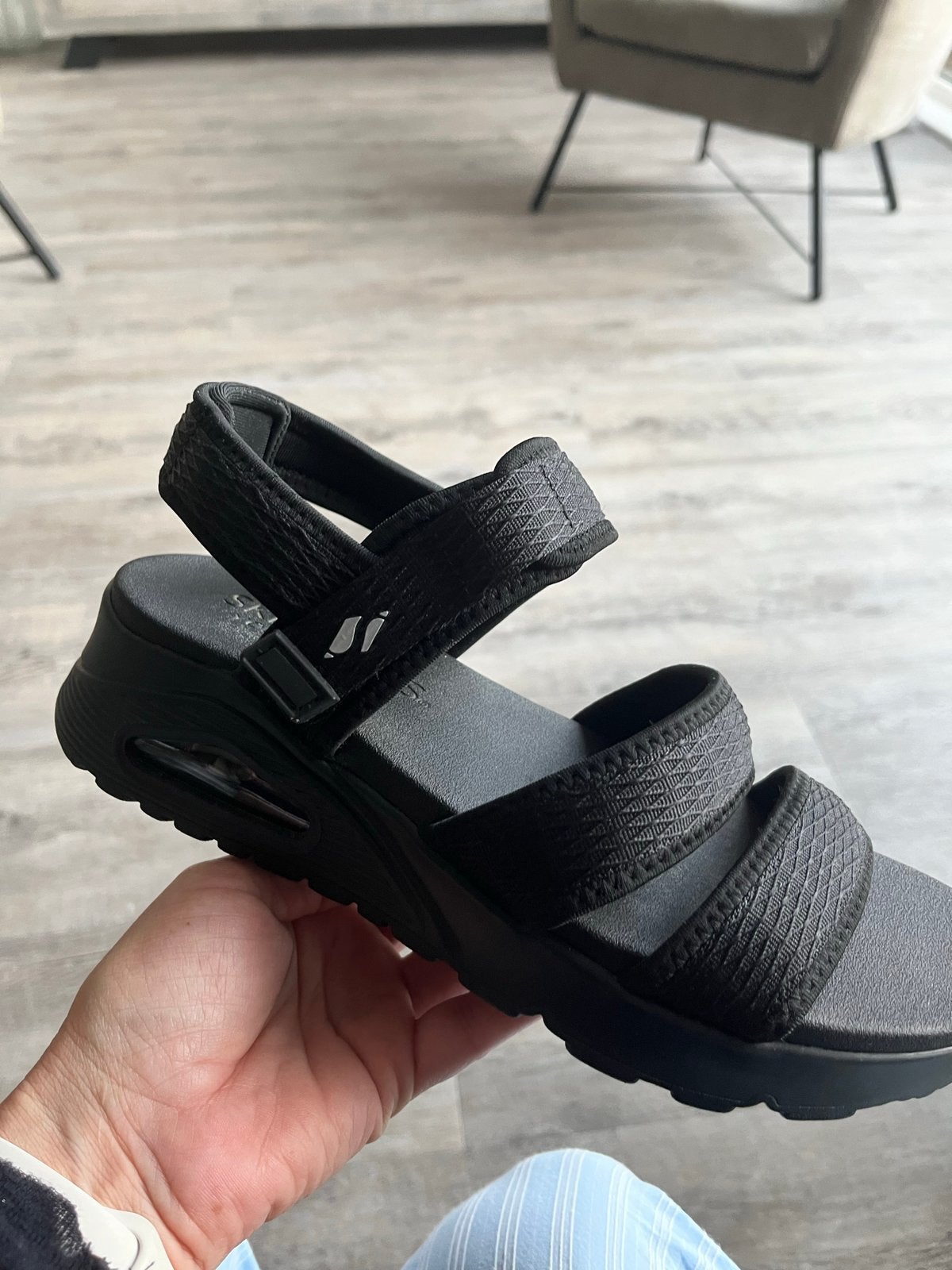 Skechers Yoga Foam Sandalen Zwart Maat 38, Zwart, Nieuw, Sandalen of Muiltjes, Ophalen of Verzenden