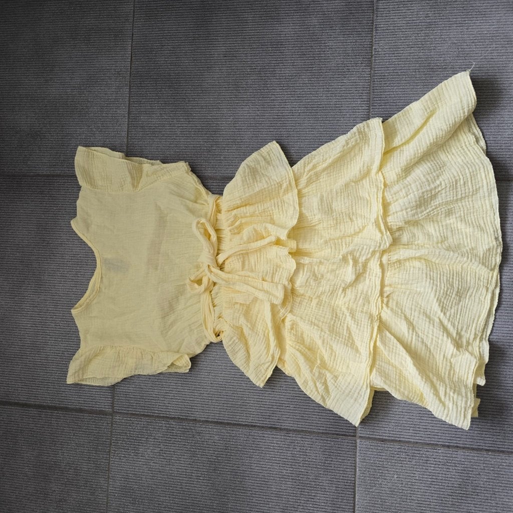 Nieuwe gele mousseline jurk maat 140, 100% katoen, Meisje, Nieuw, Ophalen of Verzenden, Jurk of Rok